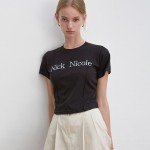 NICOLE PINTUCK CROP TEE_WHITE