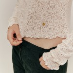 crochet knit top_ivory