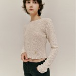 crochet knit top_ivory