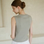 Summer Wool Sleeveless Knit _ Grey