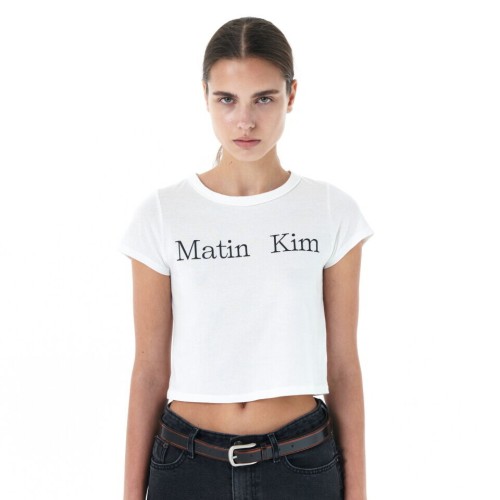 MATIN KIM LOGO SILKET CROP TOP