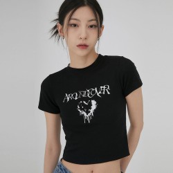 Heart Painting Logo Short Sleeve T-shirt