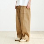 Washed furtig balloon cotton trousers