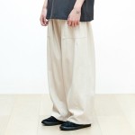 Washed furtig balloon cotton trousers