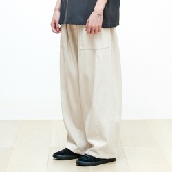 Washed furtig balloon cotton trousers BeigeS