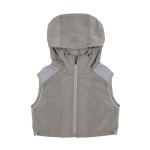 GLOSSY NYLON ZIP UP HOODED SLEEVELESS TOP