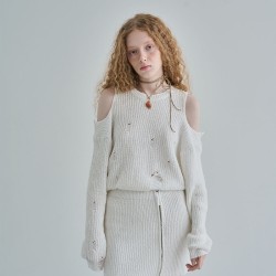 Open Shoulder Cotton knit 