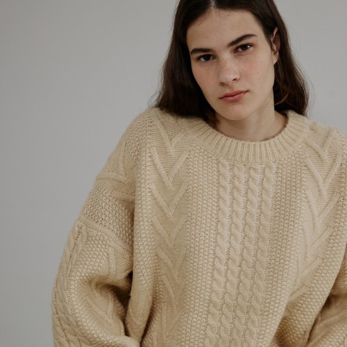 Noa wool knit pullover_butter