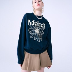 SWEATSHIRT FLOWERMARDI_NAVY CREAM