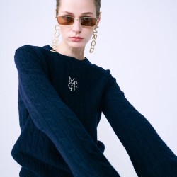 CASHMERE BLENDED CABLE CREW NECK MRCD