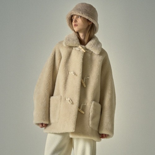 Lambswool duffel coat_cream