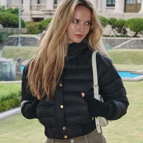 Small Block Puffer Jacket-Black