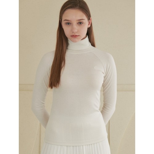 Logo Embo Turtleneck T IVORY