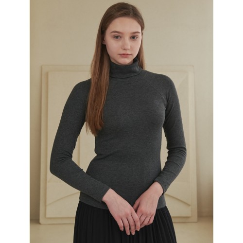 Logo Embo Turtleneck T CHARCOL