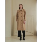 [Coett] Pleats Collar Trench Coat BEIGE