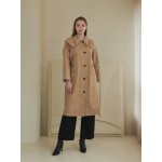 [Coett] Pleats Collar Trench Coat BEIGE