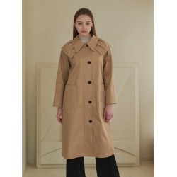 [Coett] Pleats Collar Trench Coat BEIGE