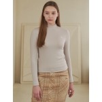 [Coett] Logo Half-Turtleneck T LIGHT BEIGE