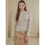 [Coett] Logo Half-Turtleneck T LIGHT BEIGE