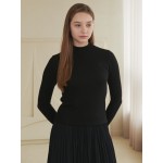 [Coett] Logo Half-Turtleneck T BLACK