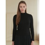 [Coett] Logo Half-Turtleneck T BLACK