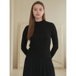 [Coett] Logo Half-Turtleneck T BLACK