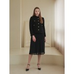 [Coett] Wool Button Tweed Jacket BLACK