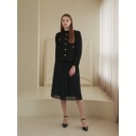 [Coett] Wool Button Tweed Jacket BLACK