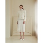 [Coett] Wool Button Tweed Jacket IVORY M