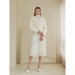 [Coett] Wool Button Tweed Jacket IVORY