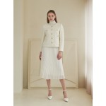 [Coett] Wool Button Tweed Jacket IVORY