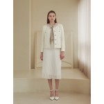 [Coett] Wool Button Tweed Jacket IVORY S