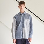 Surface division stripe tone on tone shirts CXS23SWSH281 BLU M