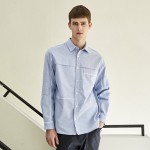 Chambray oxford lining triming shirts ﻿CXS23SWSH280 BLU M