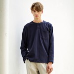 Length Deviation Raglan Henley Neck T-shirt CXS23FKRT980