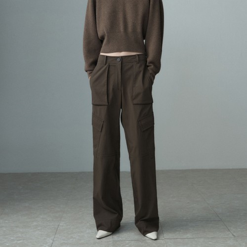 WIDE POCKET CARGO PANTS TRUFFLE