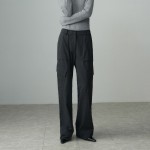 WIDE POCKET CARGO PANTS CHARCOAL