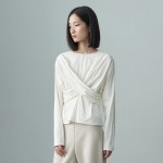 TWISTED DRAPE BLOUSE IVORY