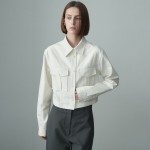 CARGO POCKET CROPPED SHIRT CREAM