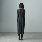 TWISTED DRAPE DRESS CHARCOAL