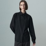 POINT COLLAR LONG SLEEVE SHIRT BLACK