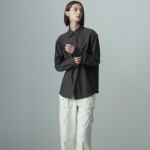 POINT COLLAR LONG SLEEVE SHIRT CHARCOAL