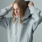 BASIC LOGO ZIP UP HOODIE MELANGE GRAY