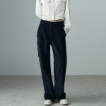 CORDUROY WIDE PANTS MIDNIGHT NAVY