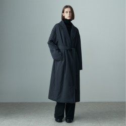 LAPEL NECK BELTED PUFFER COAT