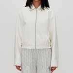 ZIPPED WORK BOMBER JACKET CREAM