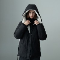 HOOD BELTED DOWN JACKET BLACK