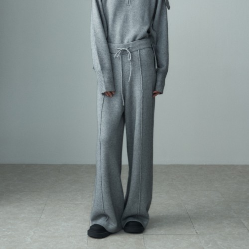 RACOON WIDE LEG KNIT PANTS MELANGE GRAY