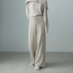 RACOON WIDE LEG KNIT PANTS MIX OATMEAL