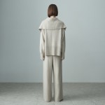 RACOON WIDE LEG KNIT PANTS MIX OATMEAL